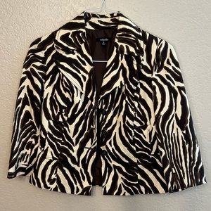 Rafaella Lined Zebra Print Blazer